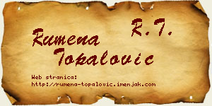 Rumena Topalović vizit kartica
